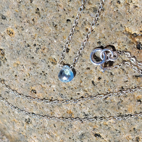 Blue Topaz Sterling Silver Necklace