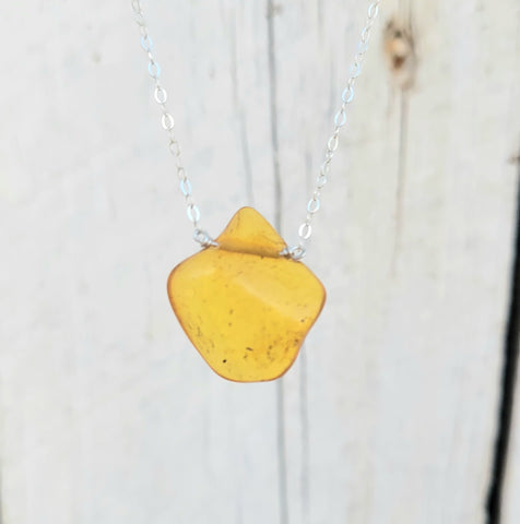 Amber Sterling Silver Necklace