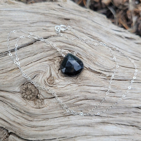 Rainbow Obsidian Sterling Silver Necklace