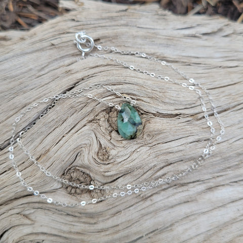 Emerald Faceted Briolette Necklace