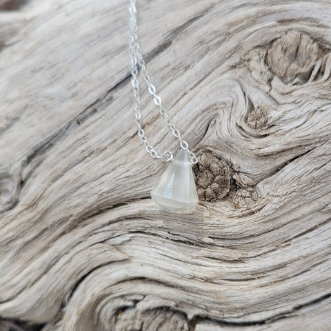 White Catseye Moonstone Sterling Silver Necklace