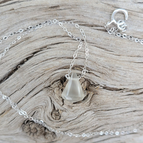 White Catseye Moonstone Sterling Silver Necklace