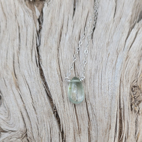 Green Rutilated Quartz Sterling Silver Necklace