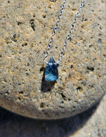 Blue Kyanite Sterling Silver Necklace