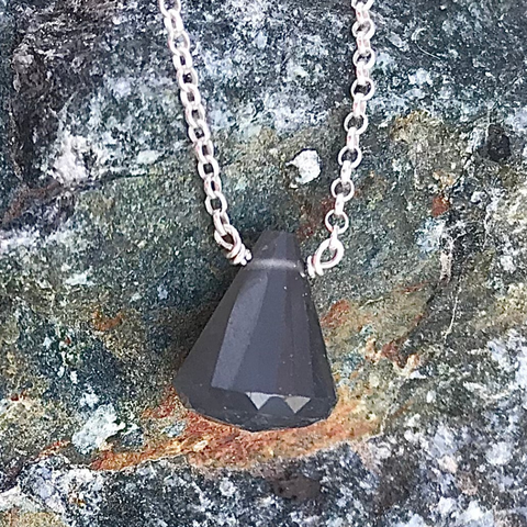 Grey Moonstone Faceted Sterling Silver Necklace