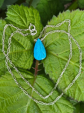 Antique Carved Chinese Gem Turquoise Sterling Silver Necklaces
