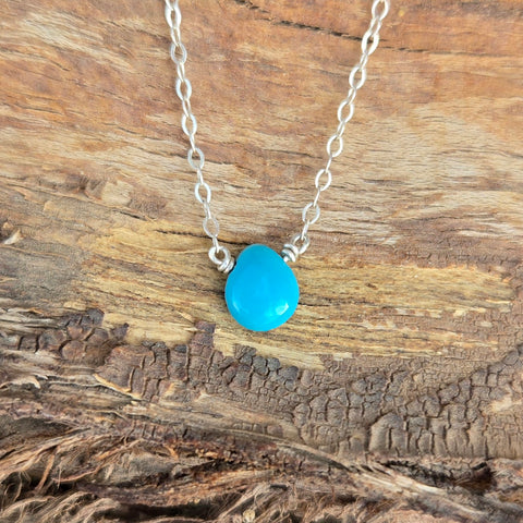 Turquoise Briolette Sterling Silver Necklace