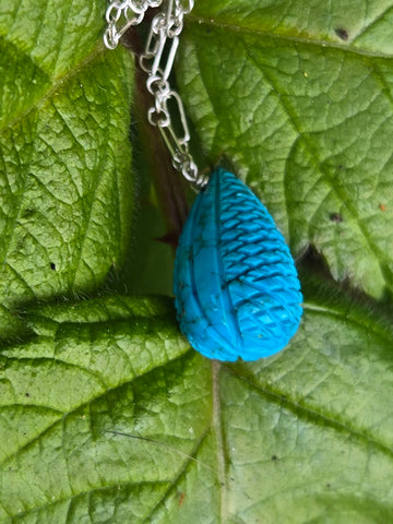 Antique Carved Chinese Gem Turquoise Sterling Silver Necklaces