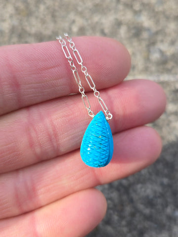 Antique Carved Chinese Gem Turquoise Sterling Silver Necklaces