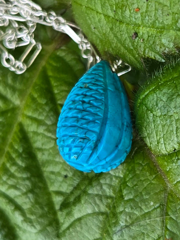 Antique Carved Chinese Gem Turquoise Sterling Silver Necklaces