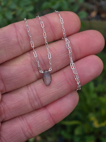 Moss Aquamarine Faceted Marquise Sterling Silver Necklace