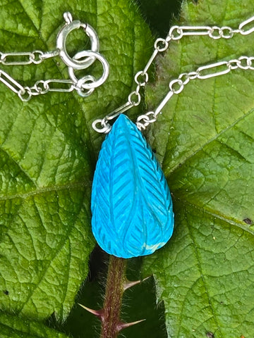 Antique Carved Chinese Gem Turquoise Sterling Silver Necklaces