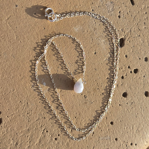 Blue Lace Agate Faceted Briolette Necklace
