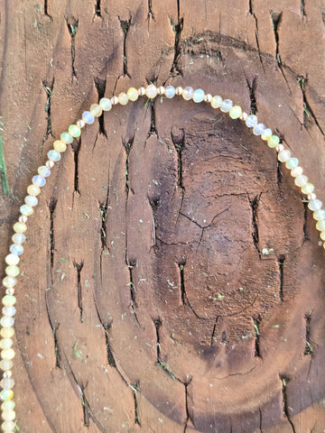 Faceted Welo Opal 14K Gold Infiniti Necklace