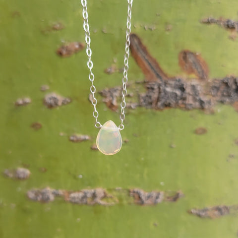 Ethiopian Welo Opal Faceted Briolette Necklace