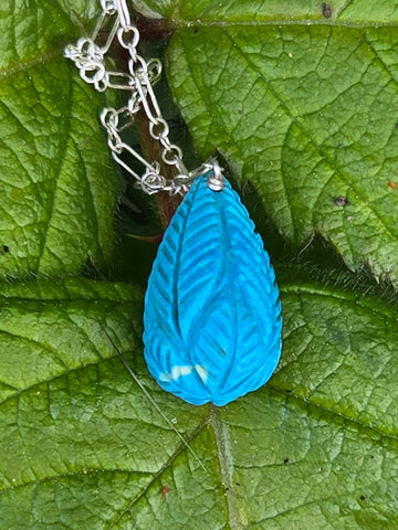 Antique Carved Chinese Gem Turquoise Sterling Silver Necklaces