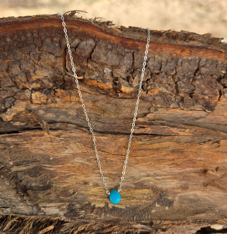 Turquoise Briolette Sterling Silver Necklace