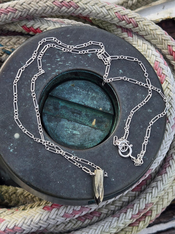Pyrite Faceted Bullet Sterling Silver Necklace