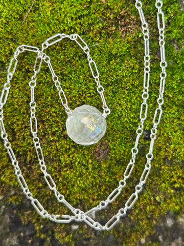 Labyrinth Crystal Ball Sterling Silver Necklace