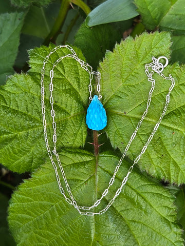 Antique Carved Chinese Gem Turquoise Sterling Silver Necklaces