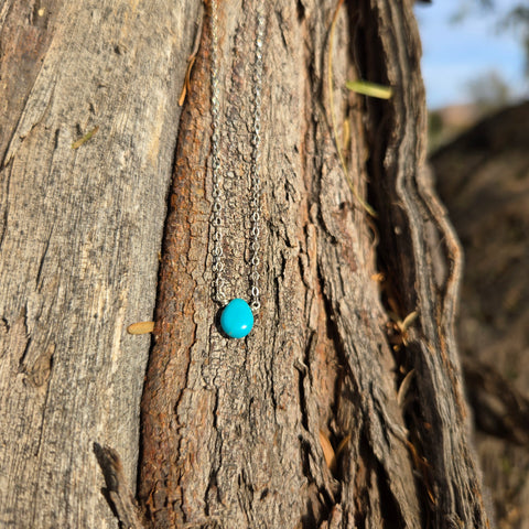 Turquoise Briolette Sterling Silver Necklace