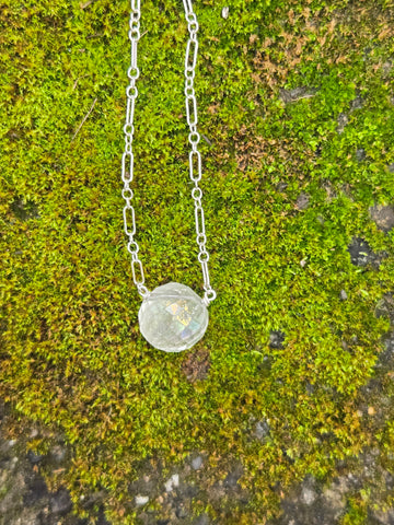 Labyrinth Crystal Ball Sterling Silver Necklace
