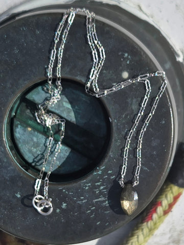 Golden Sheen Obsidian Faceted Marquise Sterling Silver Necklace