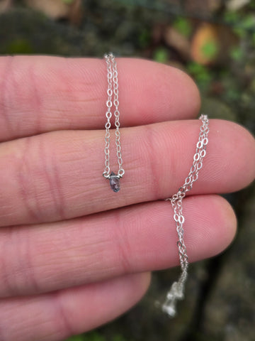 Montana Sapphire Faceted Dainty Briolette Sterling Silver Necklace