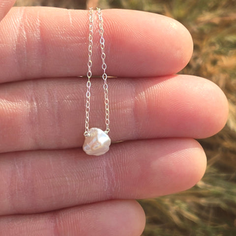 Freshwater Baroque Pearl Sterling Silver Necklace