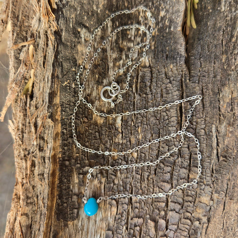 Turquoise Briolette Sterling Silver Necklace