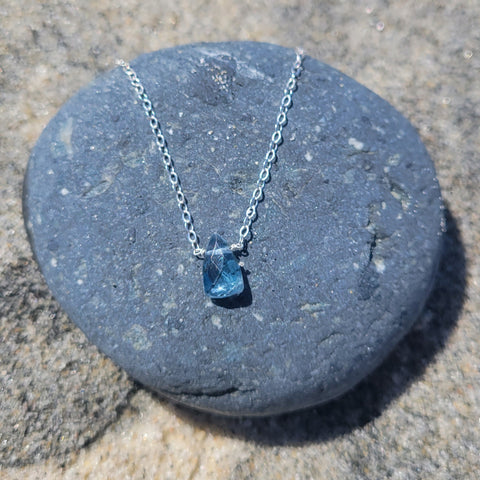 Blue Kyanite Sterling Silver Necklace