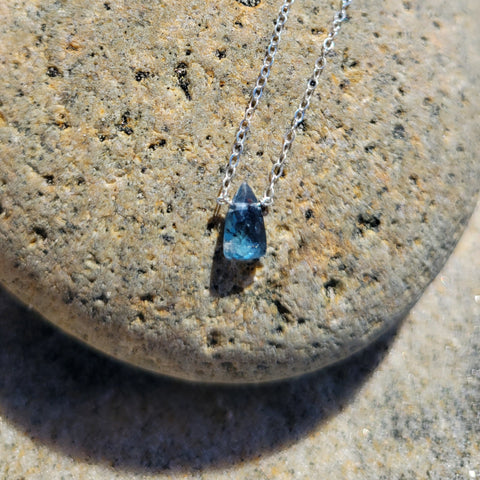 Blue Kyanite Sterling Silver Necklace