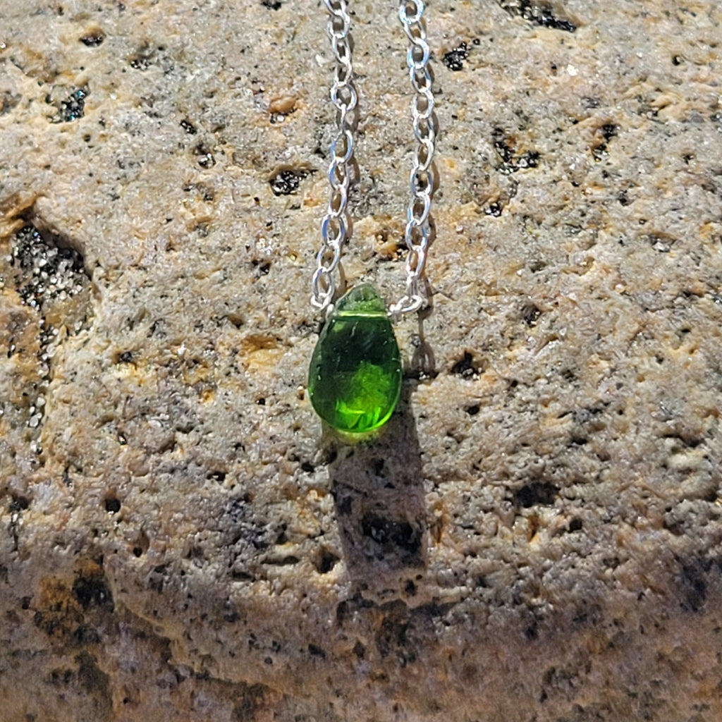 Green Chrome Diopside Sterling Silver Necklace