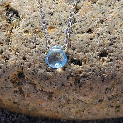Blue Topaz Sterling Silver Necklace