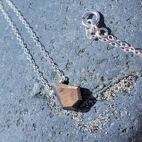 Brown Sapphire Sterling Silver Necklace