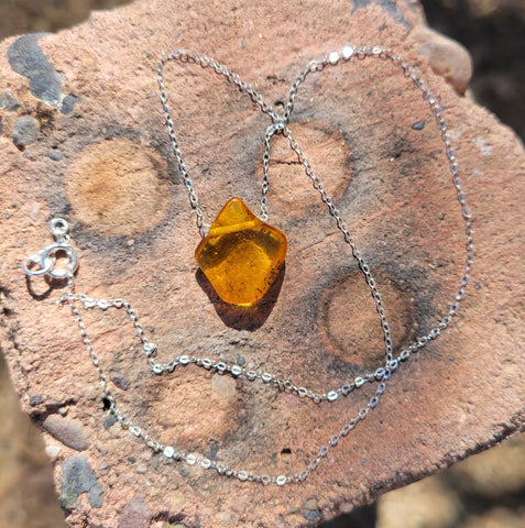 Amber Sterling Silver Necklace