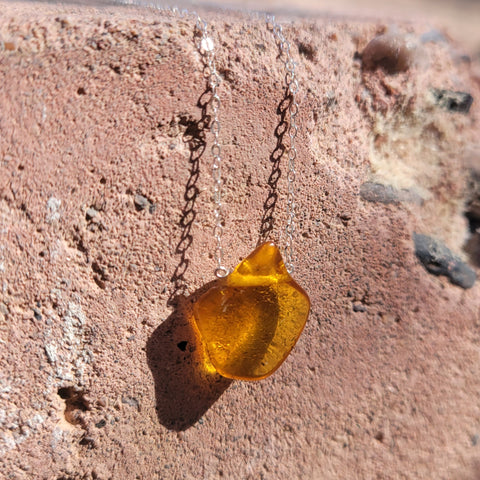 Amber Sterling Silver Necklace