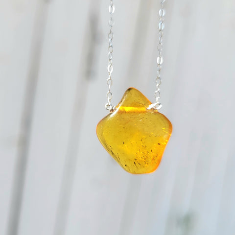 Amber Sterling Silver Necklace