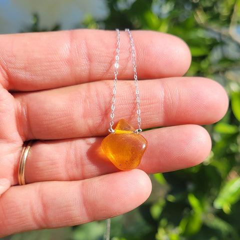 Amber Sterling Silver Necklace