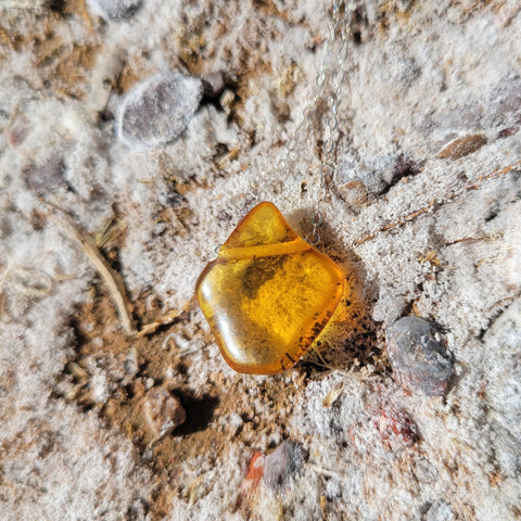Amber Sterling Silver Necklace