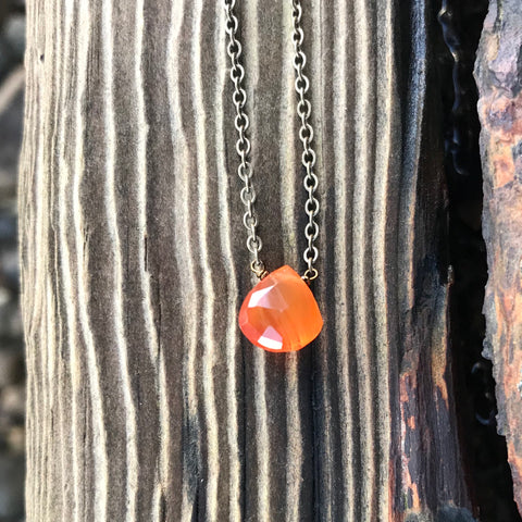 Carnelian Sterling Silver Necklace
