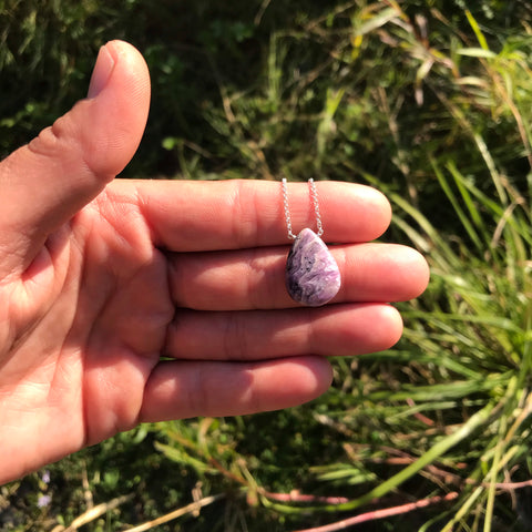 Charoite Sterling Silver Necklace