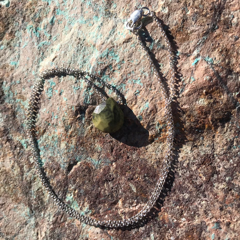 Green Serpentine Drop Necklace