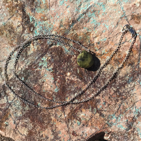 Green Serpentine Drop Necklace