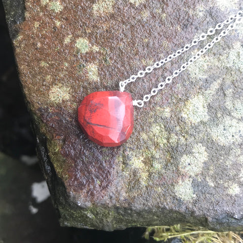 Red Jasper Faceted Briolette Necklace Root Chakra