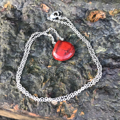 Red Jasper Faceted Briolette Necklace Root Chakra
