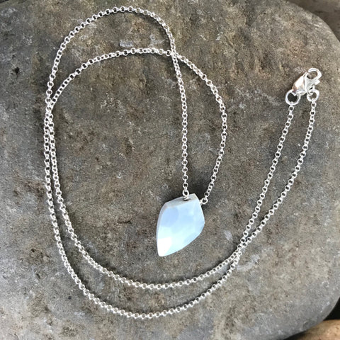 Oregon Blue Opal Faceted Crest Necklace