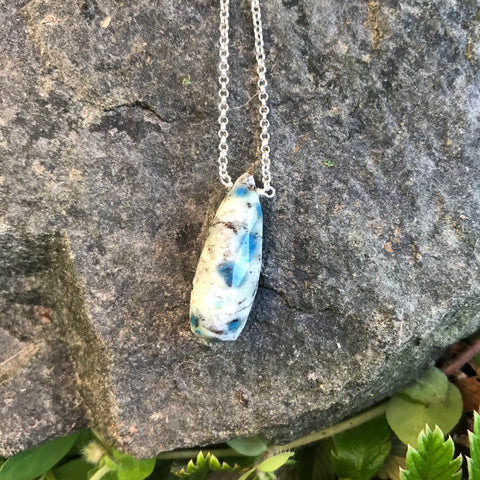 K2 Stone Faceted Elongated Drop Necklace