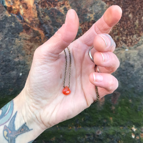 Carnelian Sterling Silver Necklace