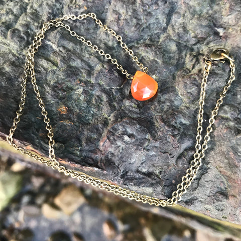 Carnelian Sterling Silver Necklace